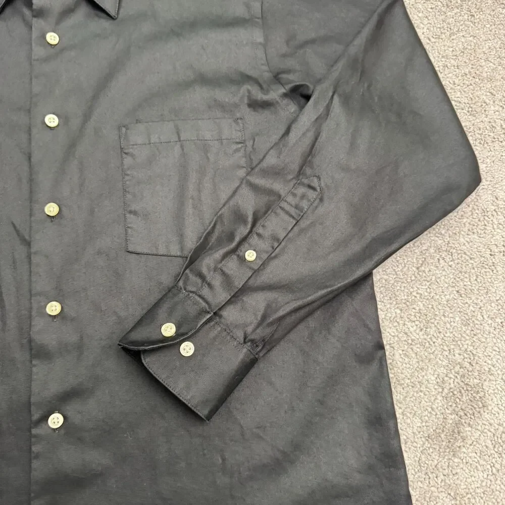 Arrow USA 1851 Classic Fit Non Iron Dress Shirt Mens 15.5 32/33 Black Workwear